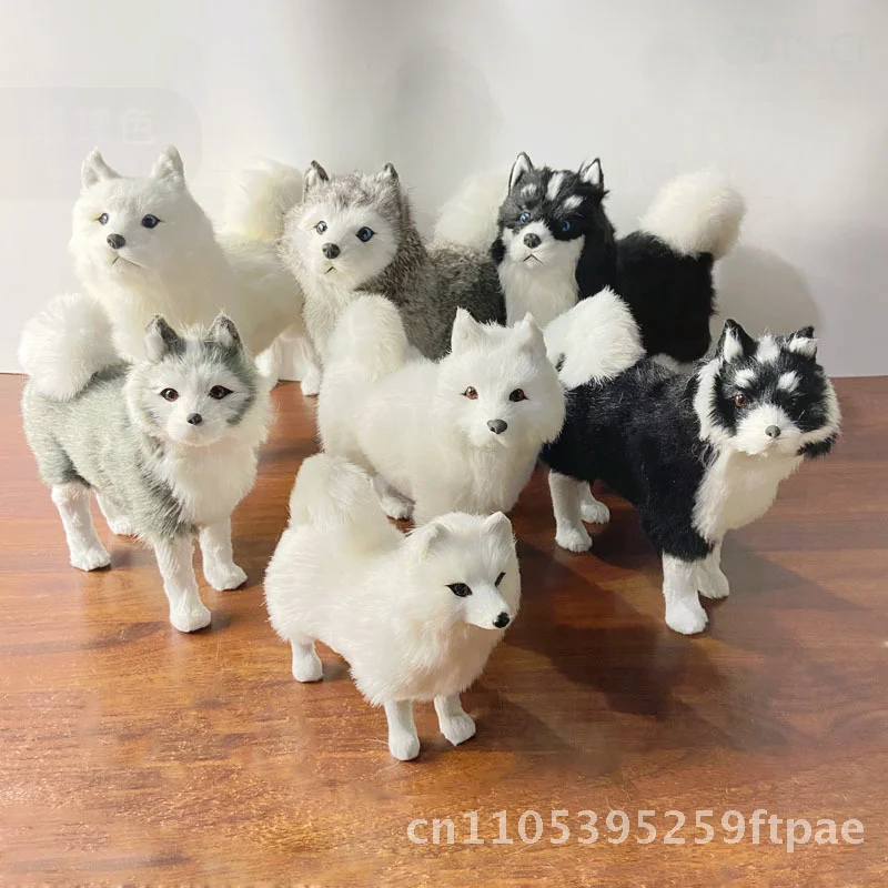 Simulated Husky Fur Wall Ornament Toy - Cute Pet Family Gift Large Medium Small Black White Gray Modern Minimalist Style