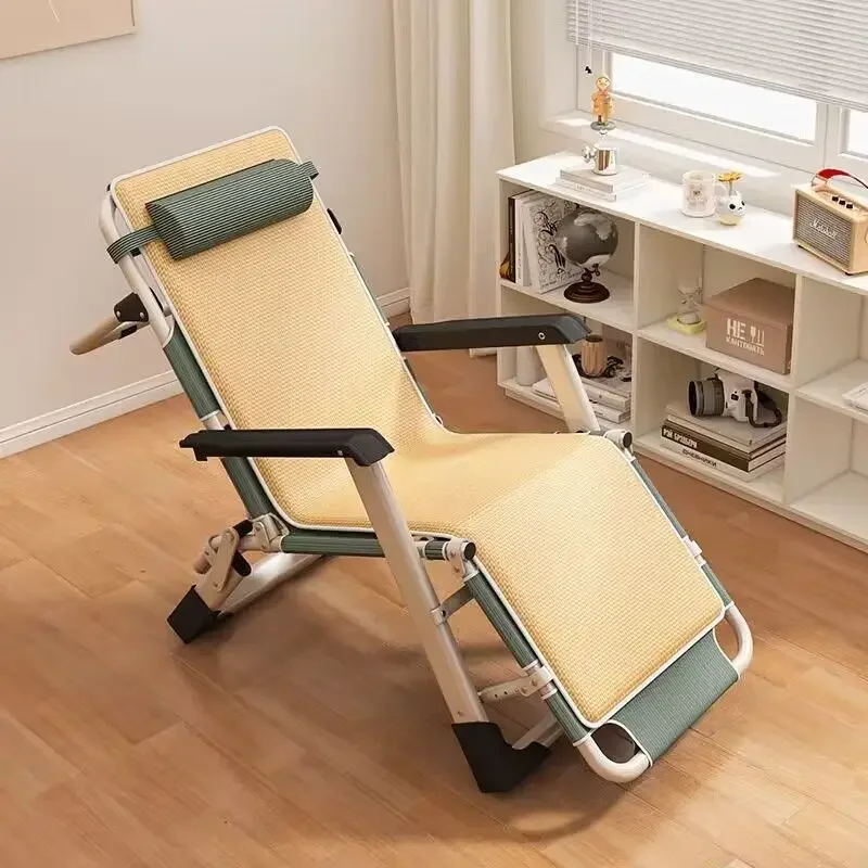 Folding Recliner Seated and Reclining Summer Sleeping Chair Lunch Break Bed Nap Bed Office Back Chair