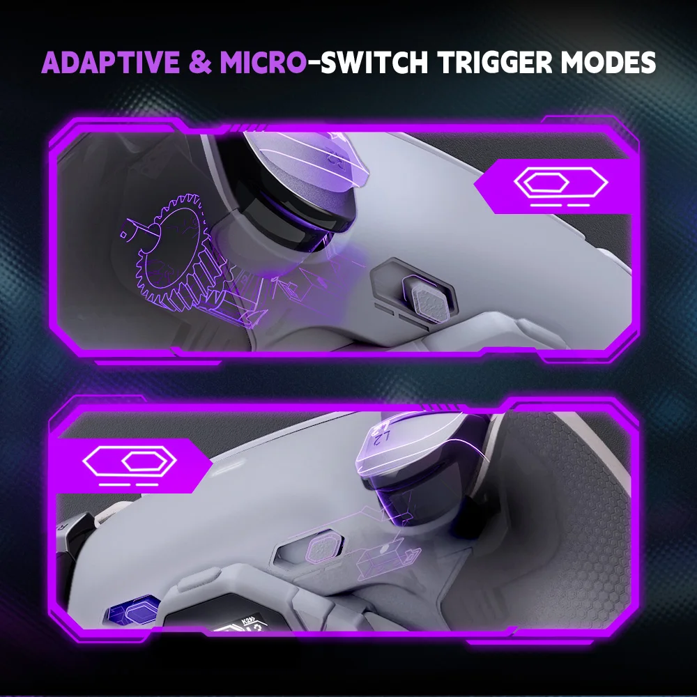 eXtremeRate SPARK Zestaw Przycisków Tylnych do Kontrolera PS5 BDM-030 040 050, Zestaw 4 Przycisków Tylnych z Możliwością Przemapowania - Klasyczny Szary — zdjęcie produktu 5