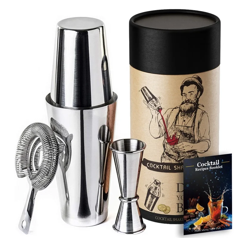 3pcs/set 304 Stainless Steel Boston Wine Mixer Shake Shaker Bar Cocktail Mixing Tools Home Cocktail Mixing Tools Martini Drink