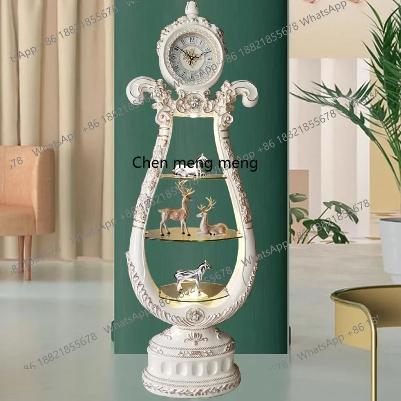 M07 Living room wine cabinet floor clock European standing clock decorative cabinet silent vertical large clock