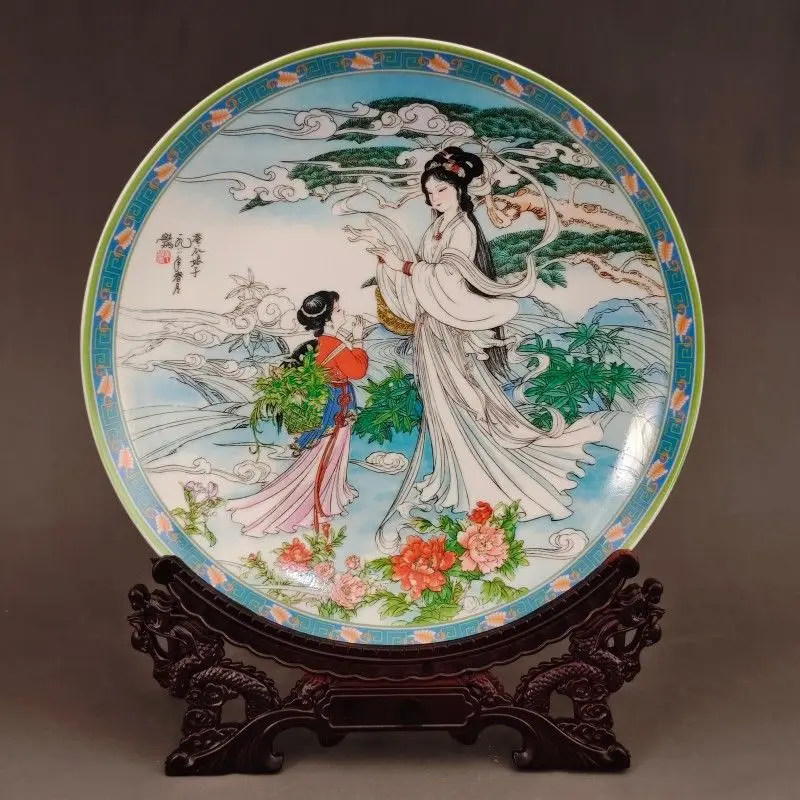 

West Lake story, silkworm flower lady, Chinese costume beauty, character decoration plate металлический поднос