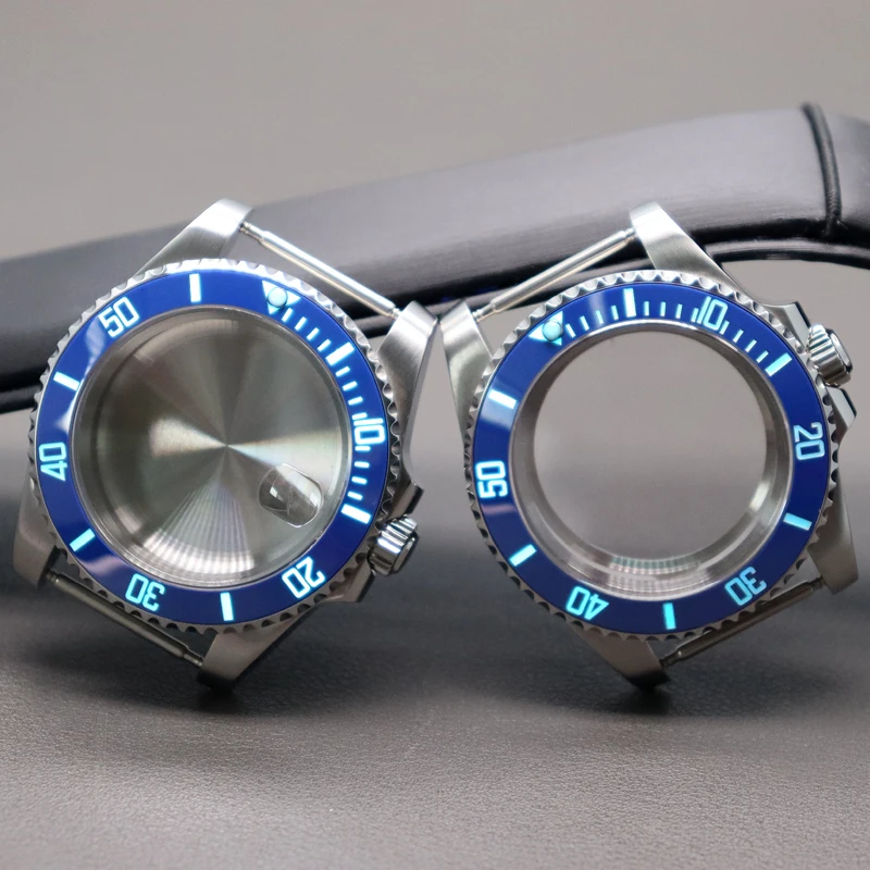 الفضة 40 مللي متر ساعة فاخرة C3 السيراميك الحافة الياقوت الزجاج ل NH35 NH36 NH34NH38 4R36 ETA2824 Miyota8215 حركة الغواصة