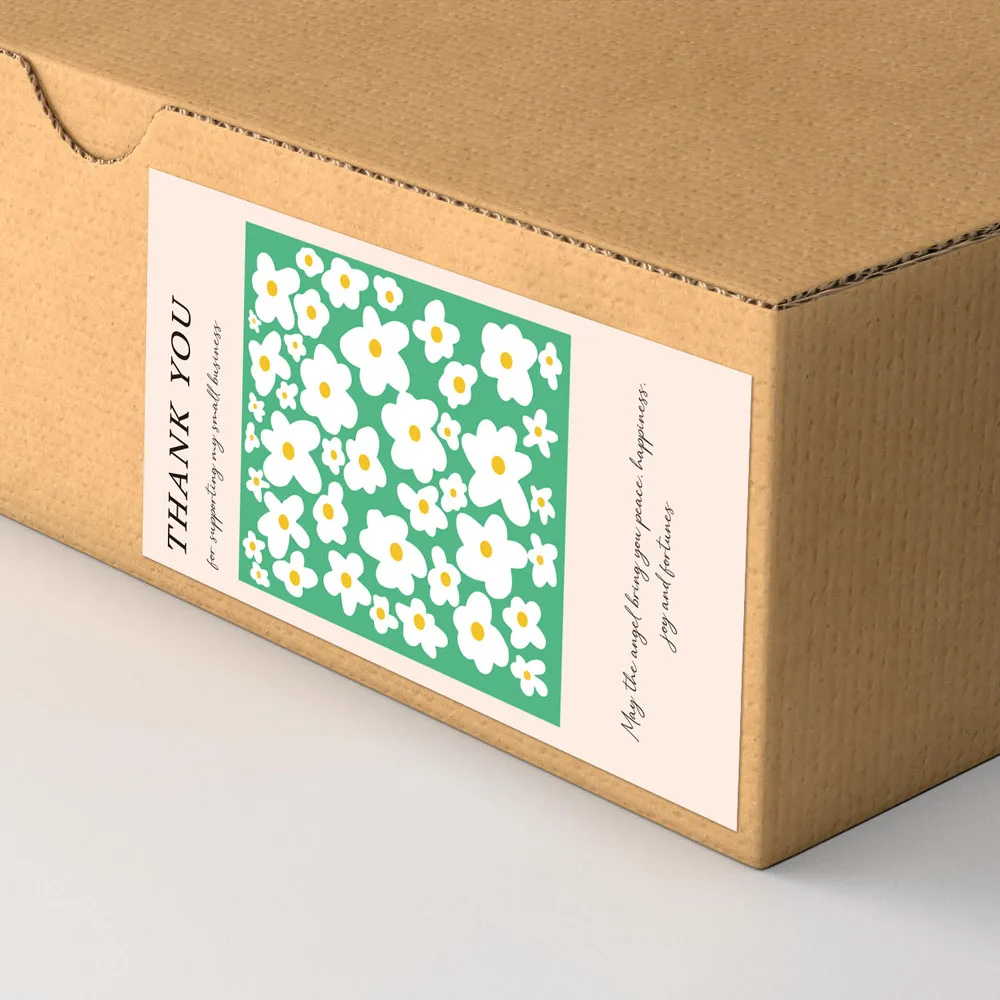 Новинка, стикеры в виде прямоугольных цветов с надписью Thank You, винтажная клейкая этикетка для упаковки подарочных коробок, декоративная гер...