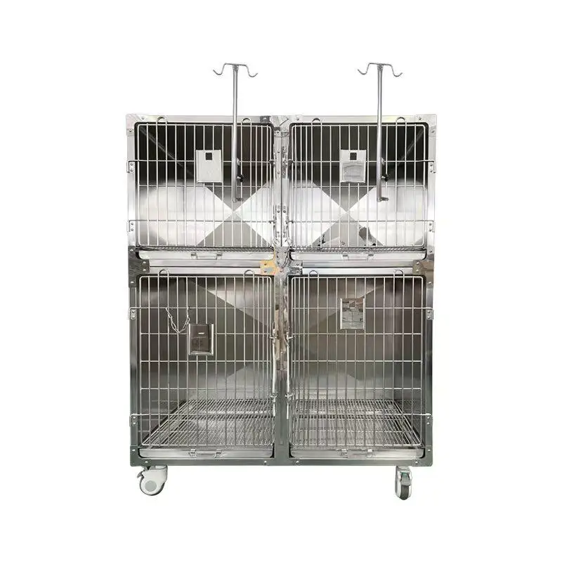 Pet inpatient cage 304 stainless steel pet hospital foster dog and cat cage large combination breeding warehouse constant
