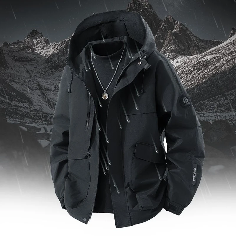 

Новые мужские уличные куртки с капюшоном, весенне-осенняя ветрозащитная ветровка, спортивная куртка для кемпинга, альпинизма, треккинга, походная куртка с несколькими карманами