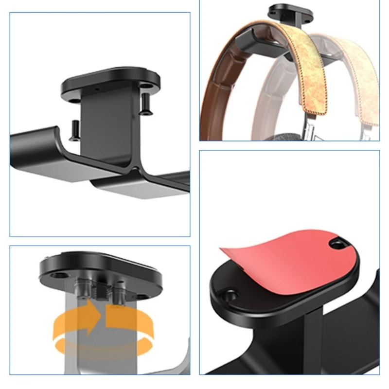 더블 후크가 있는 다목적 헤드폰 홀더 우아한 금속 정리 랙