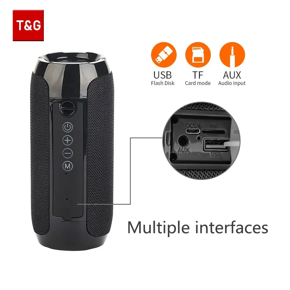 

TG117 Portable Bluetooth Speaker Wireless Sound Box Stereo Surround Supports TF Radio Outdoor Hifi Sound Music PlayerGift-Worthy