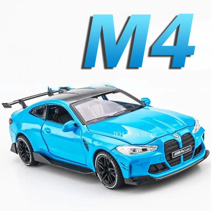 

1:32 M4 320I Miniature Model Toy Cars Alloy Diecast Doors Opened Pull Back Sound Light Ornament Vehicles for Kids Birthday Gifts