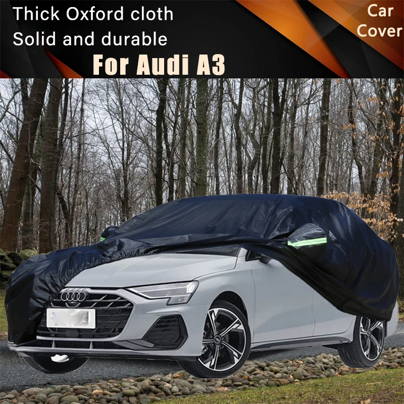 

For Audi A3 Black Car Covers Outdoor Waterproof Dustproof Sun Rain Snow Protection Thick Oxford Cloth Full Outer Cover