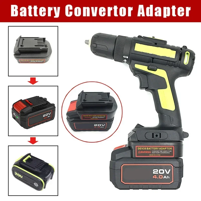 DEV20 Adapter Converter for Devon 20V Battery To for Worx 5Pin Green For Worx 20V Orange Li-ion Battery Electric Power Tools Use