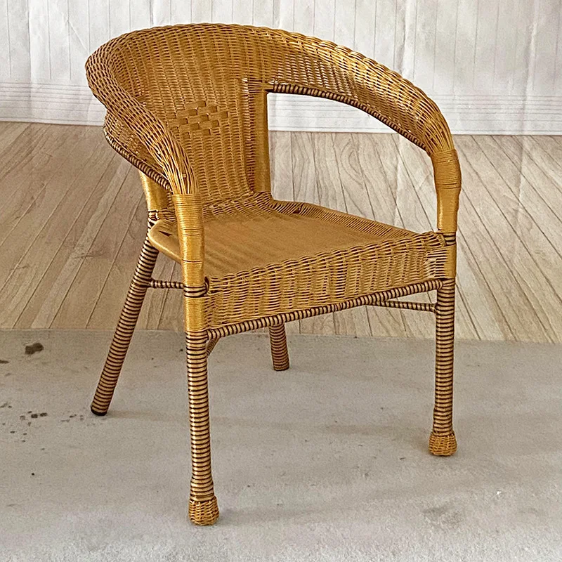 Rotan stoel rotan driedelige set ouderen rugleuning kruk ouderen stoel fauteuil