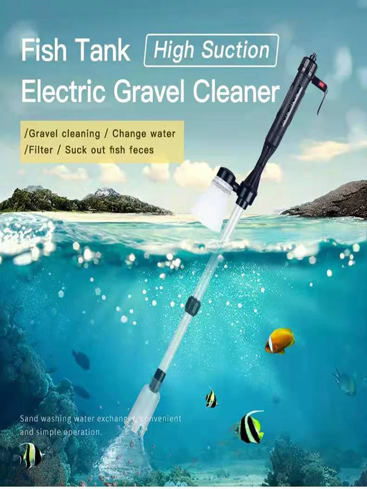 AliExpress NONE 3W Aquarium Electric Gravel Cleaner Water Change Pump Cleaning Tools Water Changer Siphon for Fish Tank Water Filter Pump