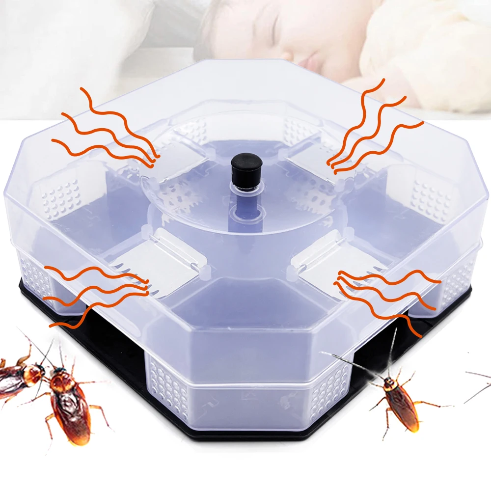 Cockroach Trap Bug Catching Tool Cockroach Box Home Indoor Kitchen Safety Physical Bug Size Pass Kill Trap Trap