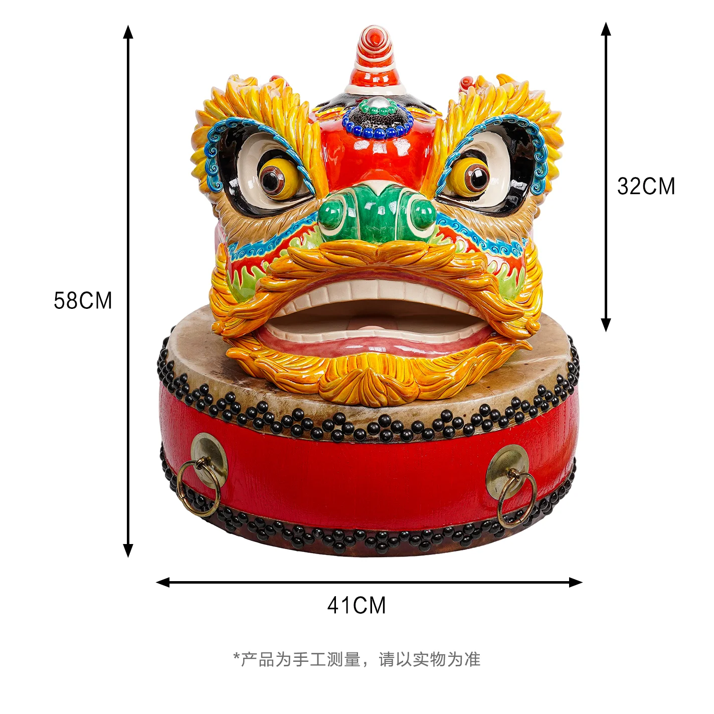 Großer Löwenkopf, handgefertigte Keramik-Wohnzimmertischdekoration, Eingangsdekoration