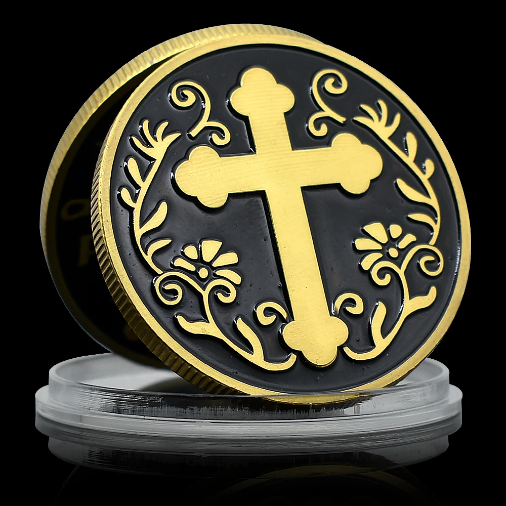 Exquisite Jesus Commemorative Coin Metal Three-dimensional Christian Cross Challenge Coin Collection Gift