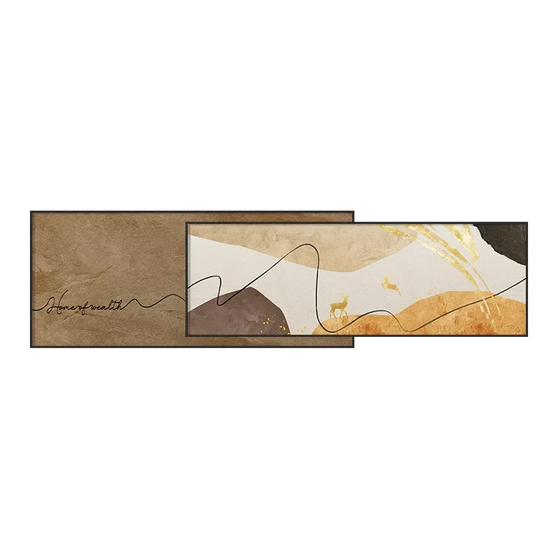 

Light luxury abstract living room decorative painting advanced sense golden deer texture