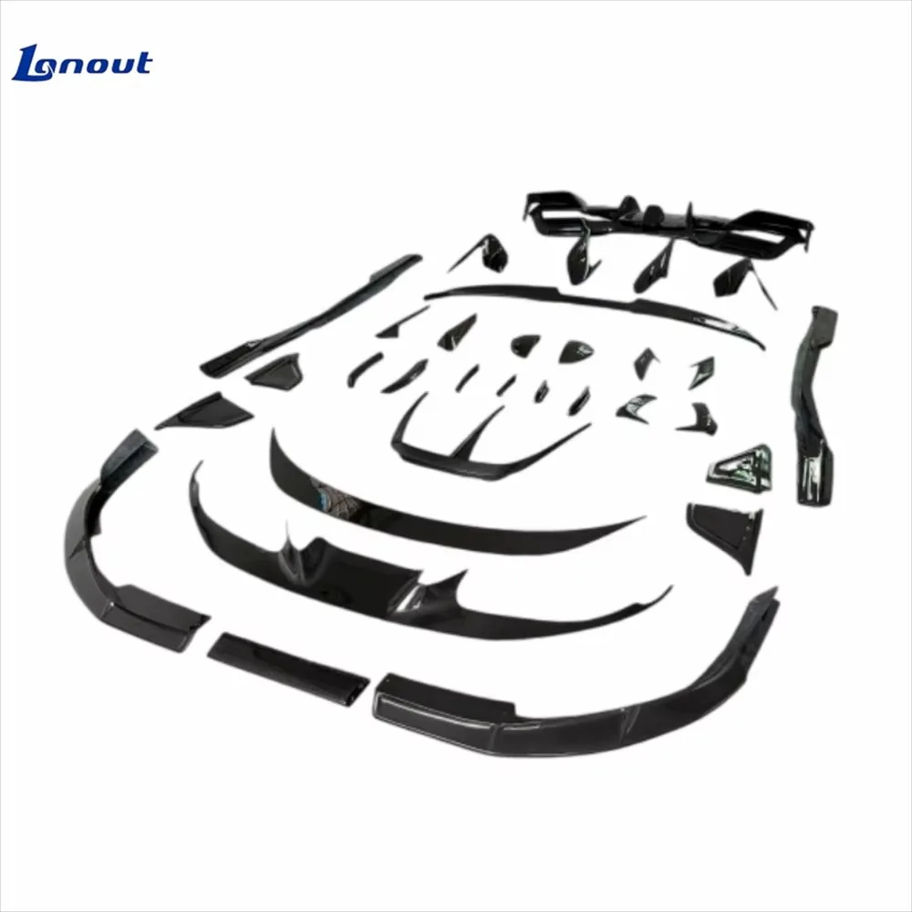 Front Bumper Lip Rear Diffuser Side Skirt Spoiler for for ferrari F8 Modified M-style Carbon Fiber Small Surround Kit