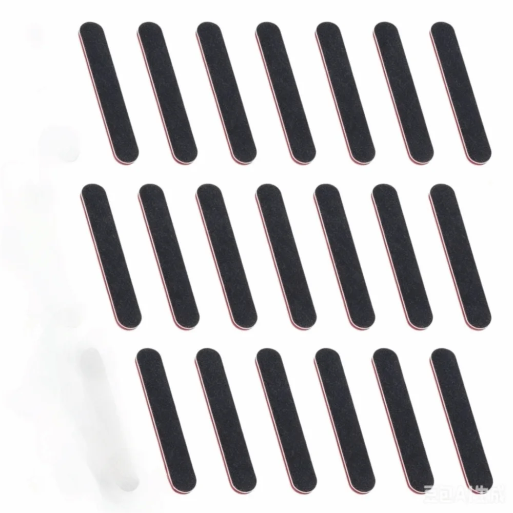 20pcs 100/180 Grit Double Sided Nail Files Double Sided Buffing Polishing Function Emery Board File Black Gel Manicure File
