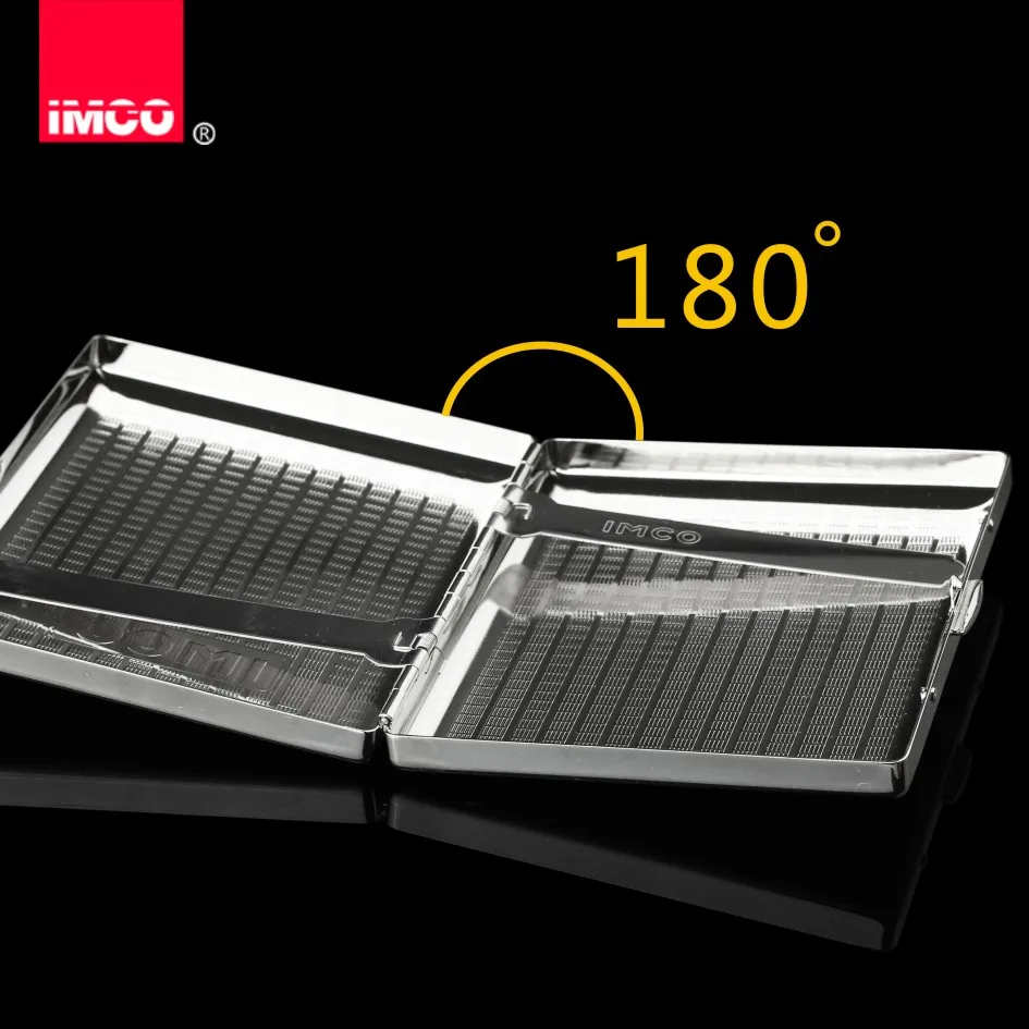 IMCO Brand Brass Metal Cigarette Case Silver Rose Color 84mm Length Cigarettes Box 16 Pack