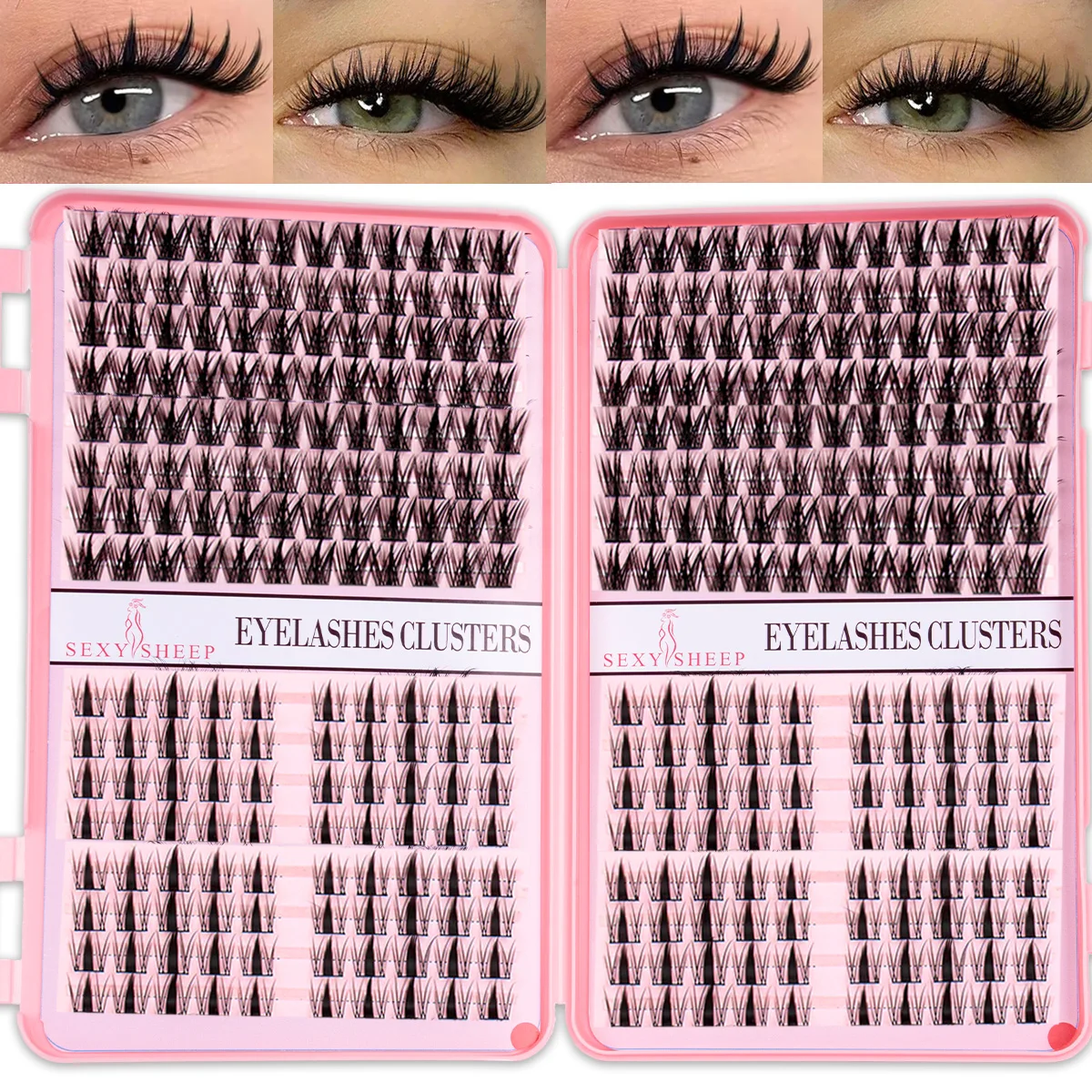 Wimpern-Cluster-Set: Gemischte Wimpern-Cluster, Wispy Einzelwimpern, Manga-Natürlich-Look DIY Wimpernverlängerungen für Make-up – Detail 8