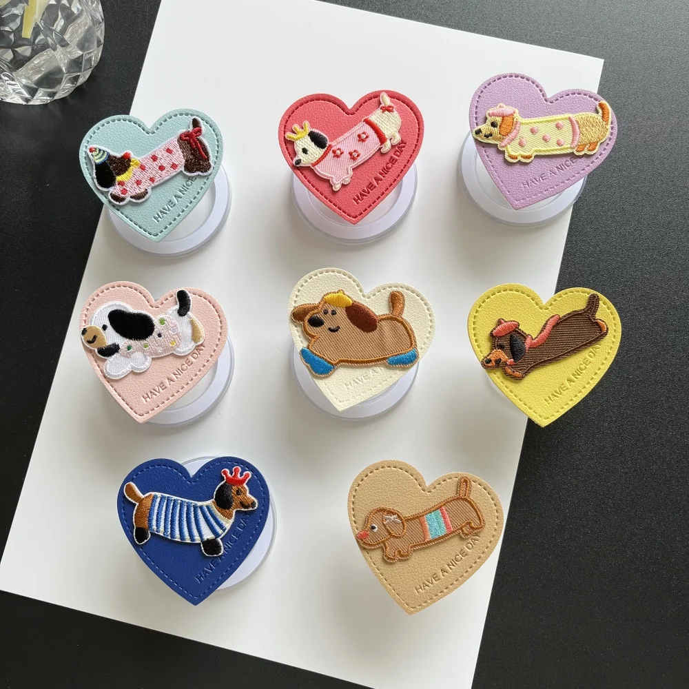 

Корейский INS милый кожаный держатель для мобильного телефона в форме щенка в форме сердца, чехол для мобильного телефона, магнитная подставка для IPhone Samsung