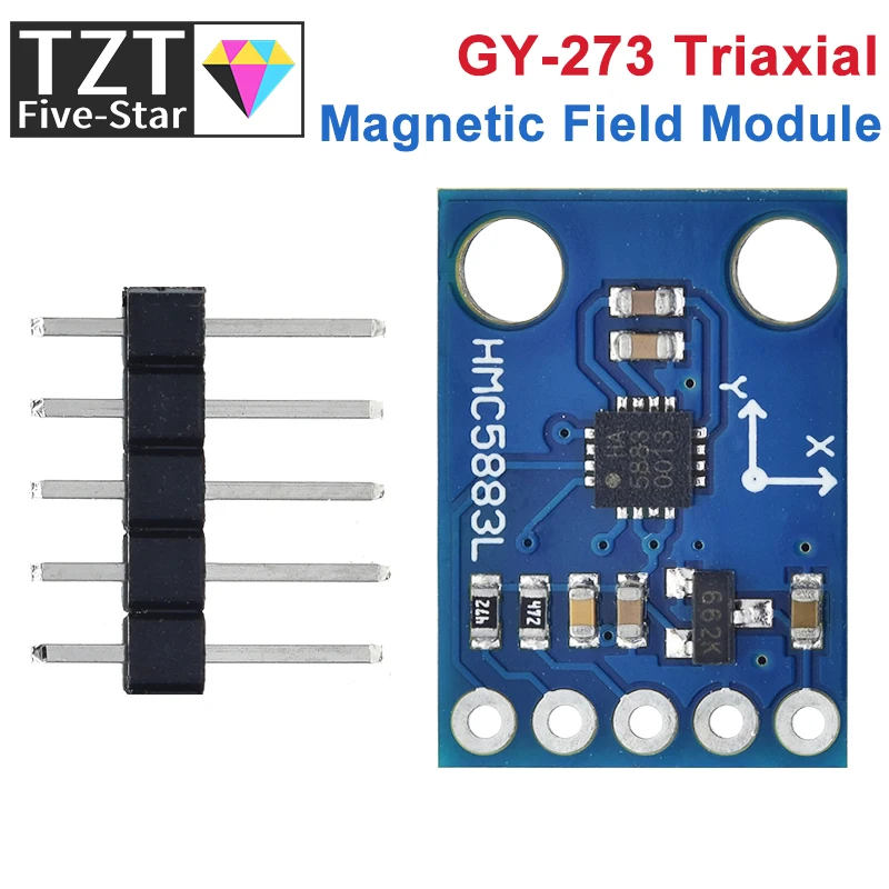 TZT GY-273 3V-5V HMC5883L Triple Axis Compass Magnetometer Sensor Module Three Axis Magnetic Field Module