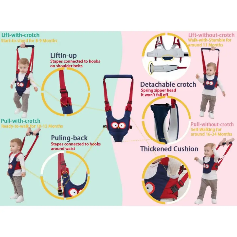 

New Removable Walker Breathable Anti-fall Harness Safe Multifunctional Assistant Toddler Leash