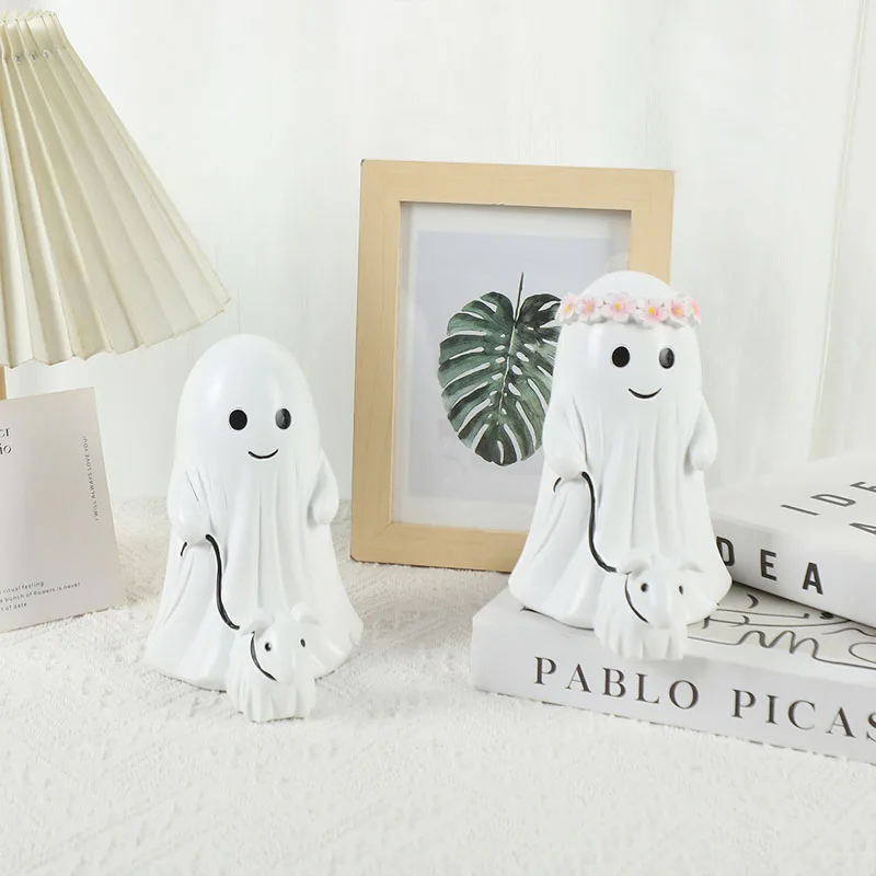 Ghost Doll Desktop Decoration Creative Novelty Home Decoration Halloween Ghost Dog Cute Cartoon Funny Souvenir Halloween Gifts