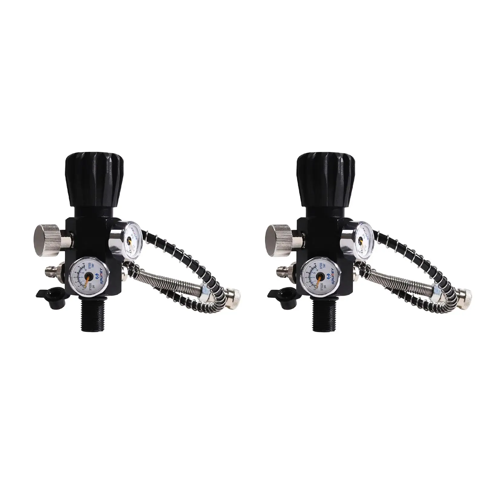 Dual Gauge Air Filling Station Refill Adapter Regulator Portable Quick Release Durable Valve for Diving