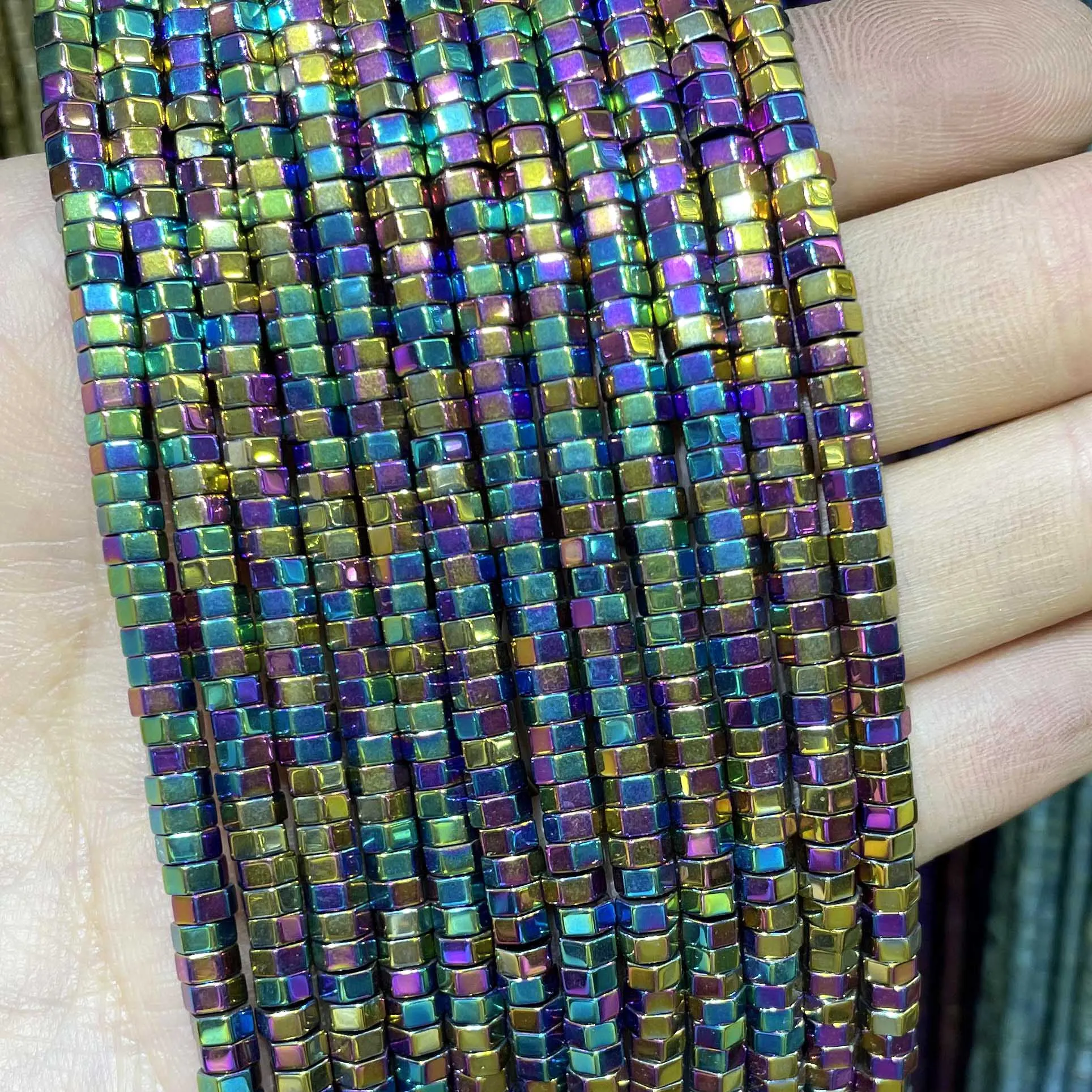 Natural Hematite Stone Faceted Round Flat Loose Spacer Beads For Jewelry Making DIY Charms Bracelet Necklace Accessories