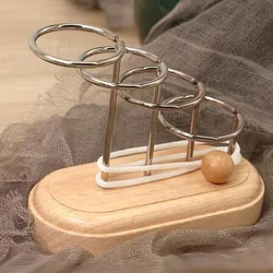 Wooden Threading Rope Loop Puzzle LuBan Lock Brain Teaser Educational Intellectual Toys Adults Kids Casse Tête Chinois