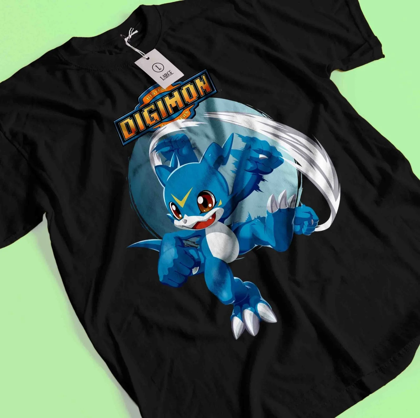 2026 Sommer Digimon Adventure Anime Veemon Bedrucktes Lockeres Kurzarm-T-Shirt aus Reiner Baumwolle für Kinder Trendiges Unisex Casual Y2k