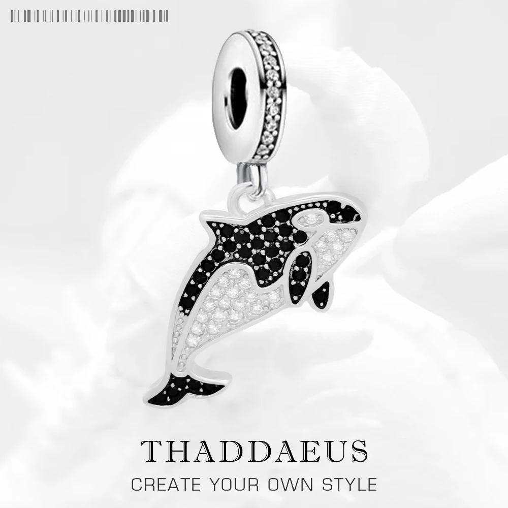 

Очаровательный кулон Orca, новый подлинный стерлингового серебра 925 пробы, женские и мужские украшения, подарок в океане