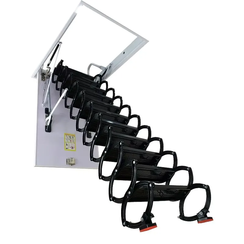 Convenient attic retractable wall ladder, telescopic pull-out ladder, carbon steel material, supports 300 kg, and has a stretch