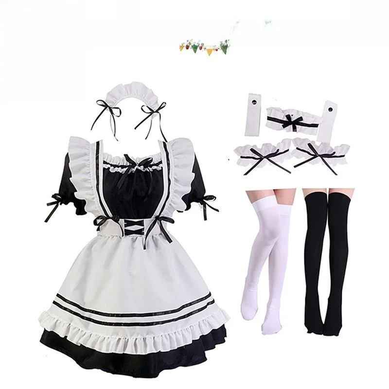 

Классический костюм Лолиты горничной на Хэллоуин, аниме-фартук, чудо-теплая теплая одежда для косплея, женский традиционный национальный костюм