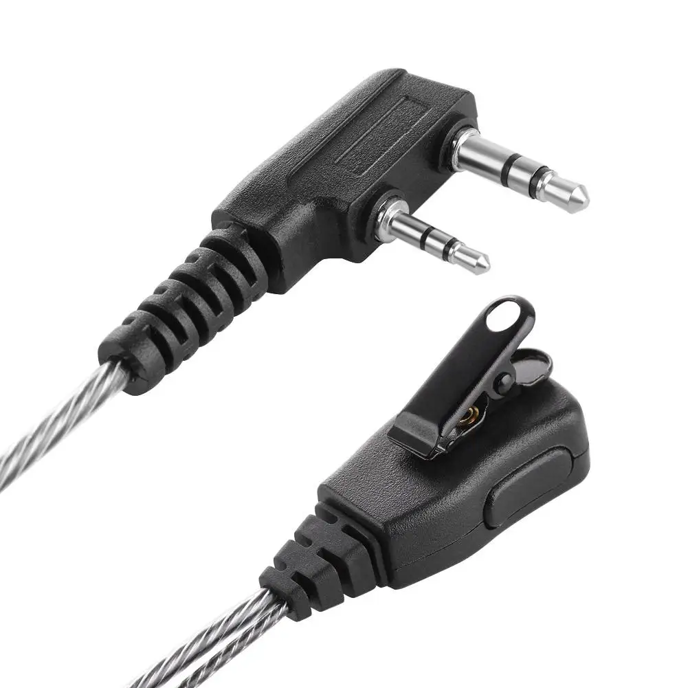 1.2m Earbud Earpiece 180 Swivel 2 Pin Headphone Earpiece with Mic PTT for 2 Way Radio Walkie Talkie for Kenwood Motorola Boafeng