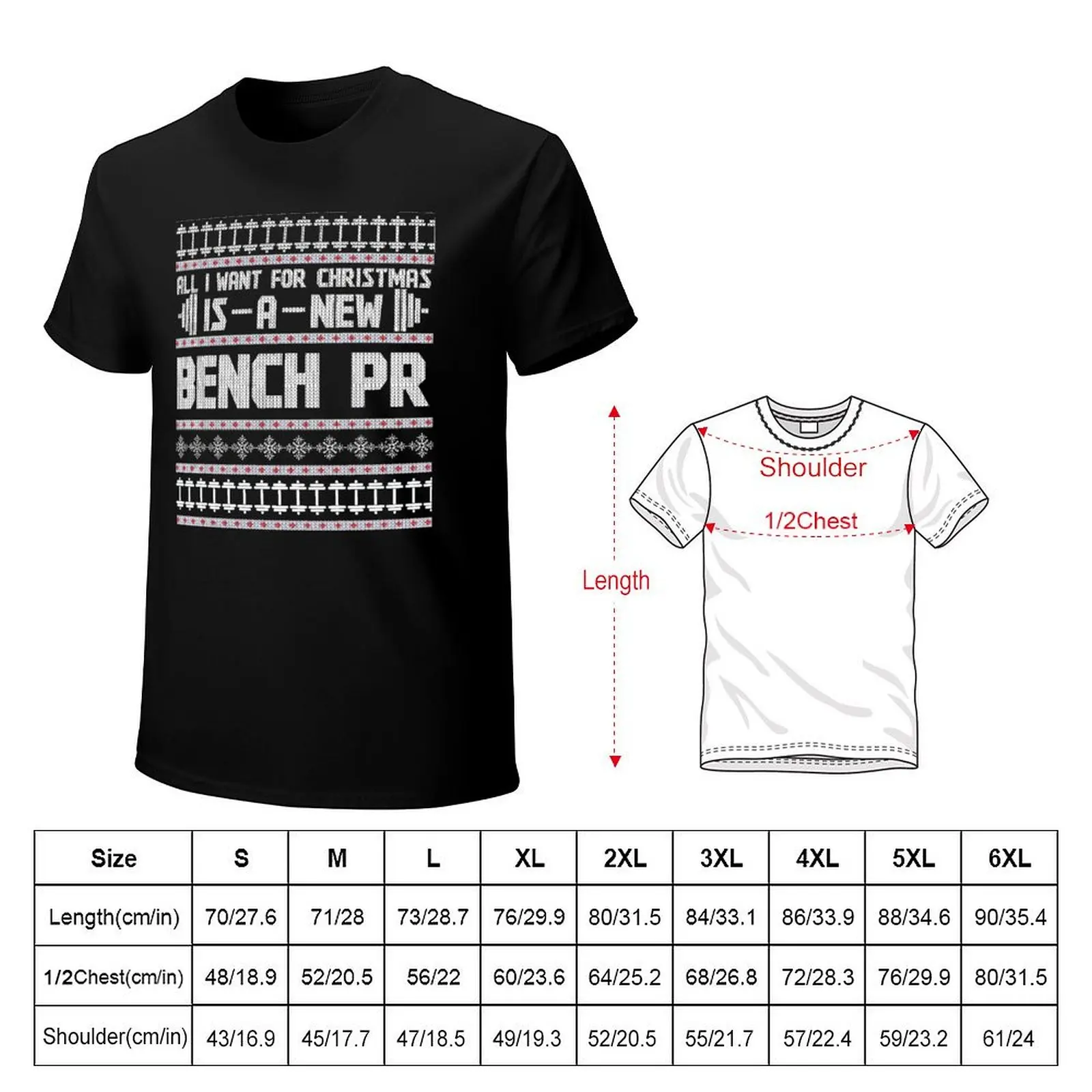 Bench Press - UGLY CHRISTMAS - Sports T-Shirt graphics cotton graphic tees custom t shirt graphic shirts t shirt for men