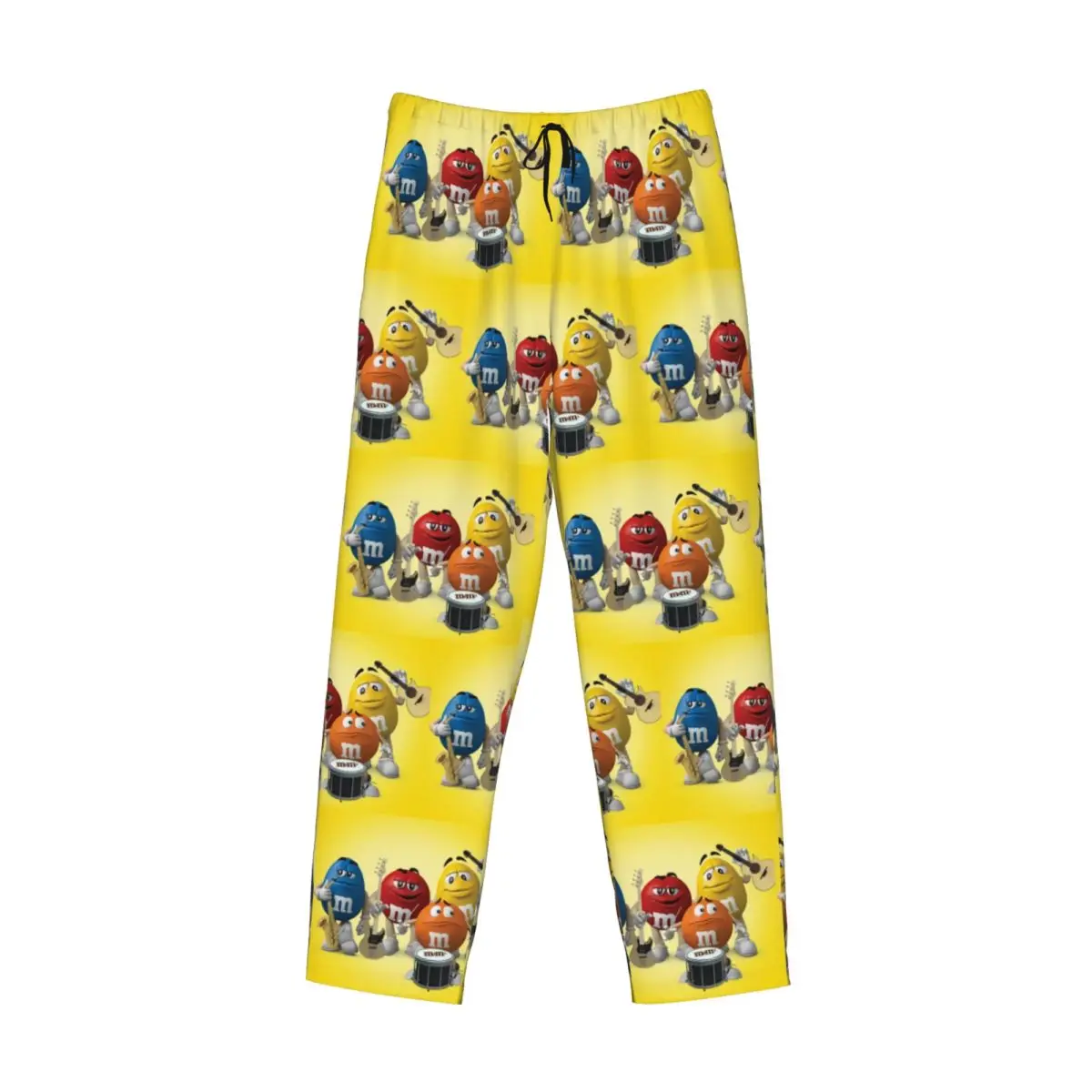 Custom Cartoon MM Pajama Pants Men Halloween Candy Characters Sleepwear Lounge Sleep Bottoms Stretch with Pockets