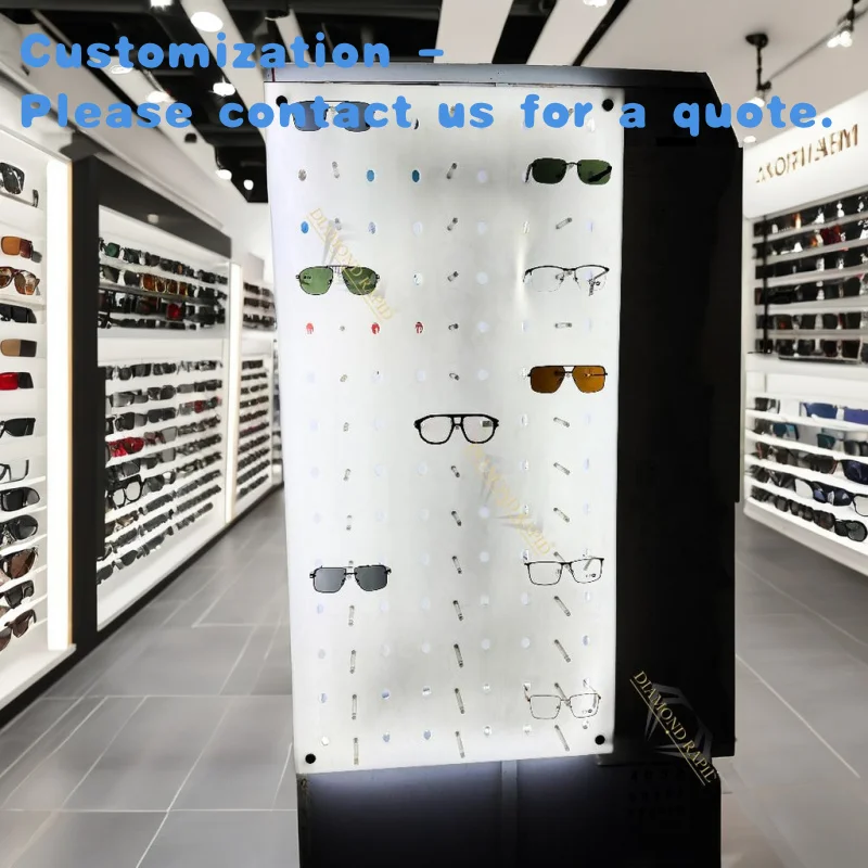 custom.New Model Eyewear Store Wall Mounted Alloy Panel With Lighting   Aluminum Eyeglasses Display WALL SHEET