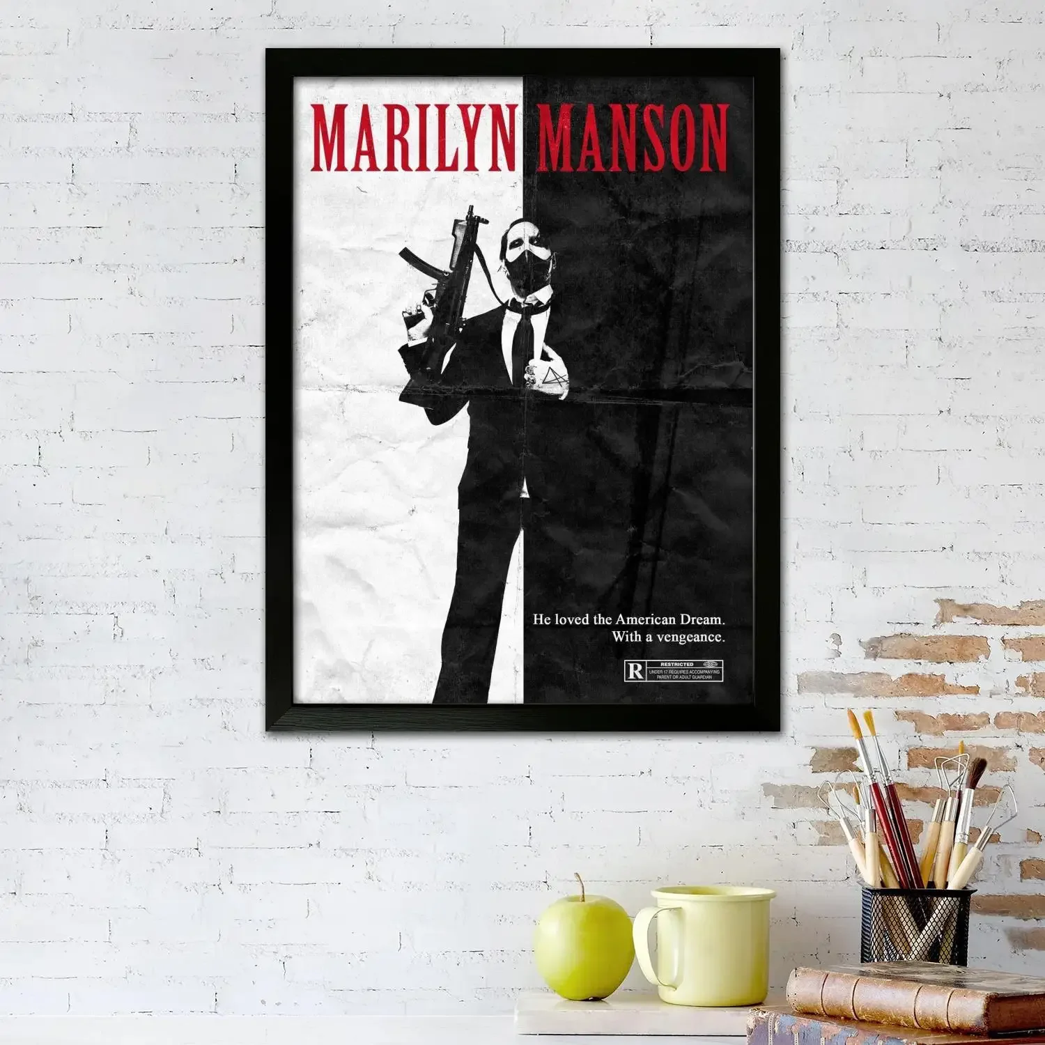 marilyn manson Poster Prints Wall Art Canvas Painting Poster For Modern Family Living Room Home Decor