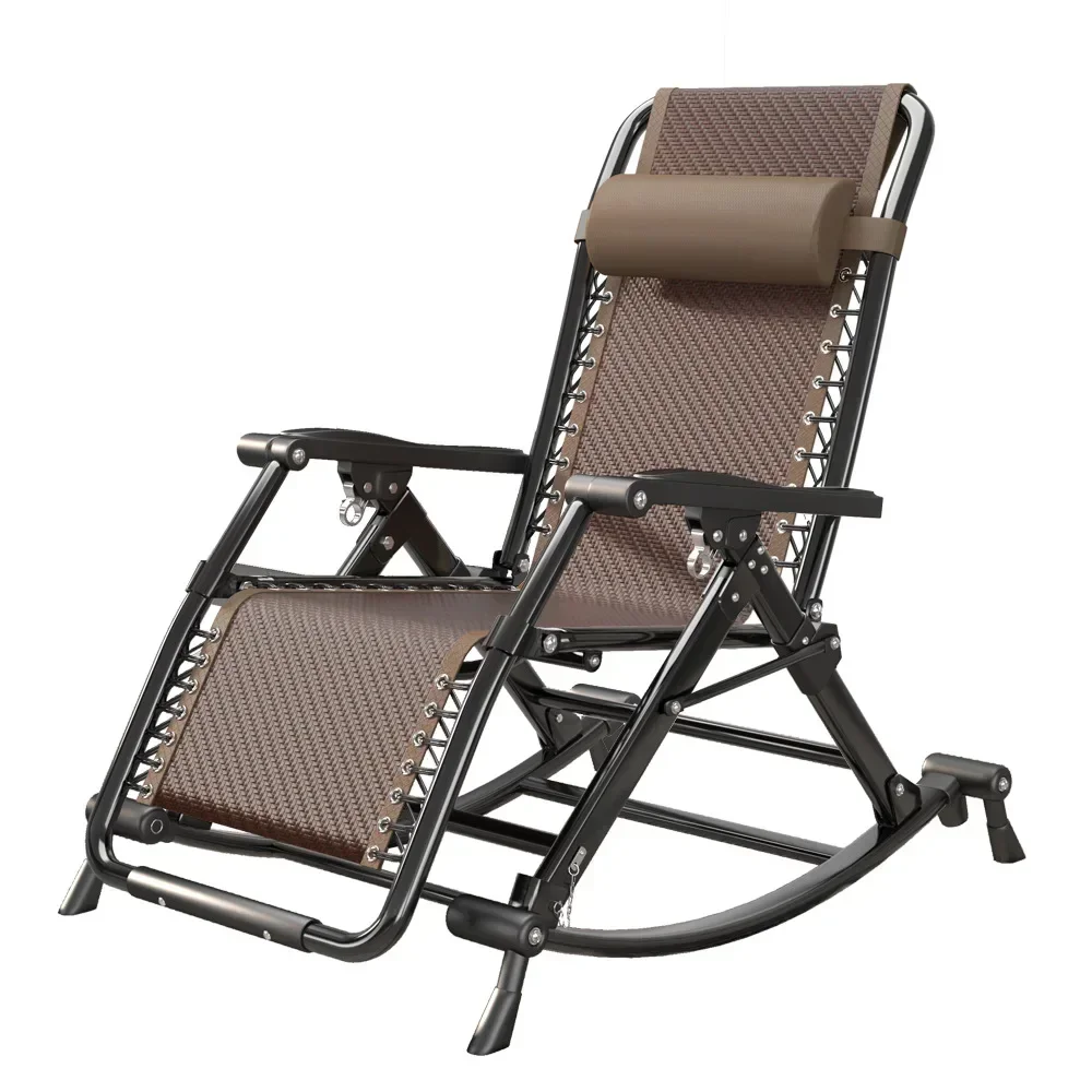 Rattan rocking chair, household lazy chair, summer leisure, outdoor, balcony, living room, elderly bamboo chair