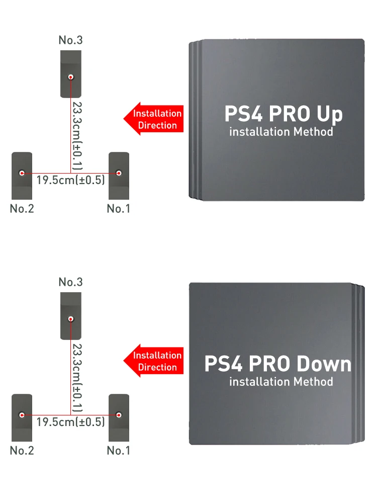 DATA FROG 3-teilige Wandhalterung Aufbewahrungsständer für PS4 PS4 Slim PS4 Pro Spielkonsole Platzsparendes Gaming-Zubehör – Detail 7