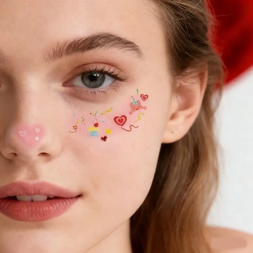 

Waterproof Valentine's Day Tattoo Lips Couple Cheek Temporary Stickers Sweet Disposable Love Face Stickers Cartoon