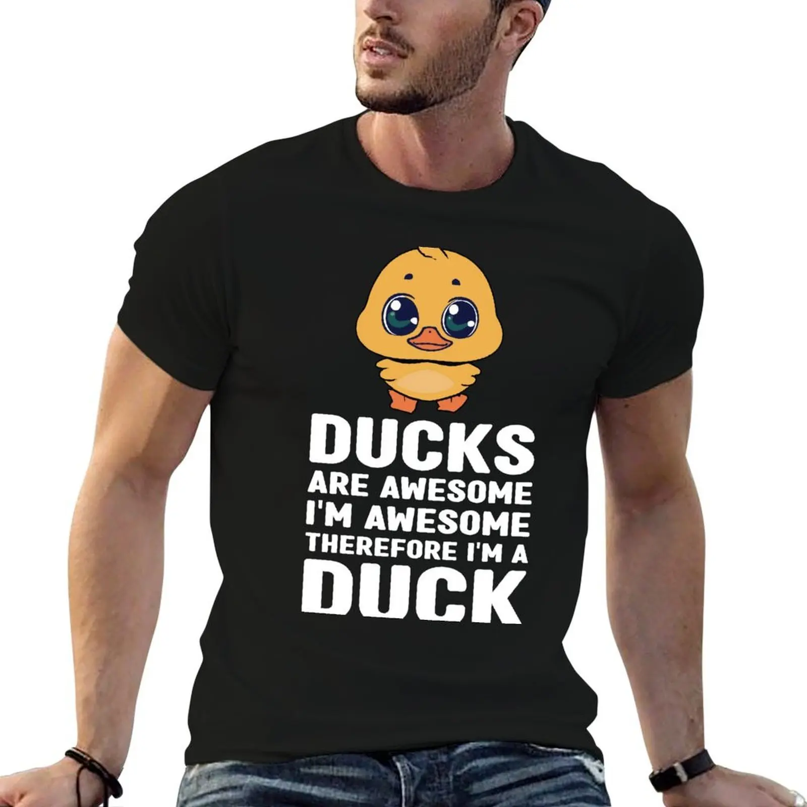 Funny Ducks Are Awesome I'm Awesome Therefore I'm a Duck Lover T-Shirt man clothes shirts graphic tees workout shirts for men