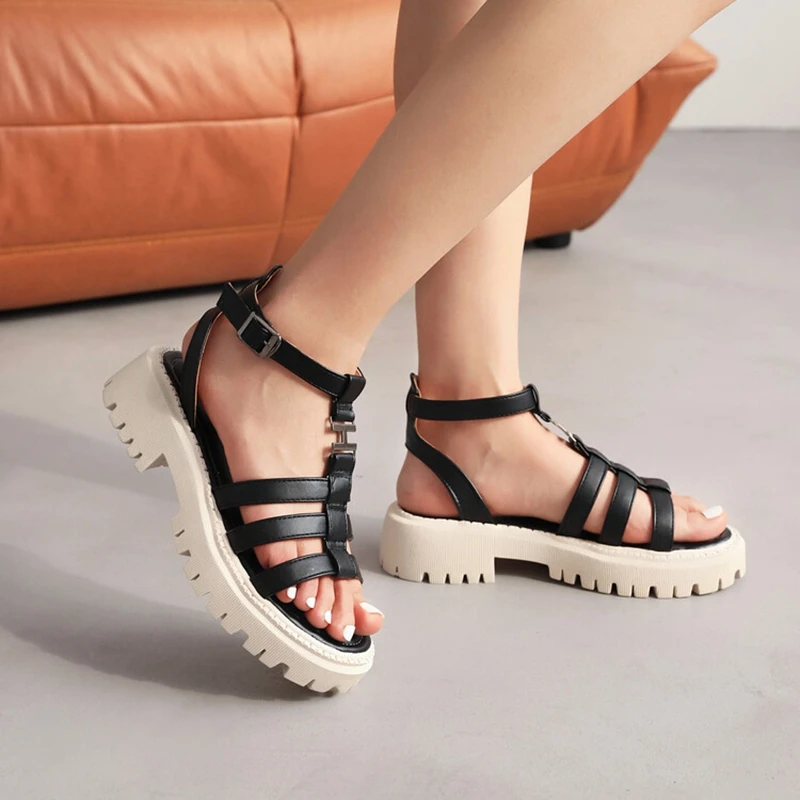 BLXQPYT New Arrival 2022 buty na sandały kobiety moda letnie dziewczyny lub studenci wysokie obcasy z wystającym palcem Casual Big Size 32-43 9-10