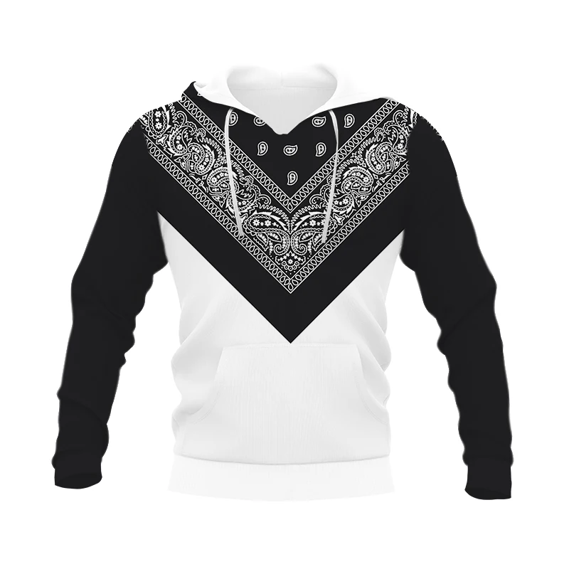 Winter Bandana 3D Printed Hoodies for Men Clothing Casual Fashion Pullover Sweatshirt Hoodie Streetwear Comfortable Tops Autumn