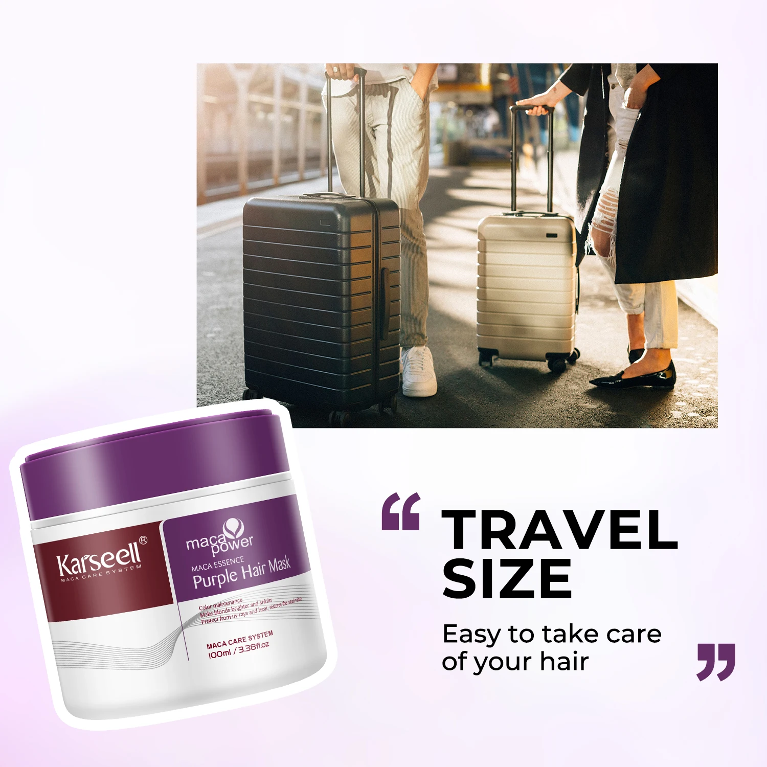 Karseell Purple Hair Mask 3.38 fl.oz 100ml Professional Neutralizes Brass Yellow Tones For Blonde Silver Gray Highlighted Hair