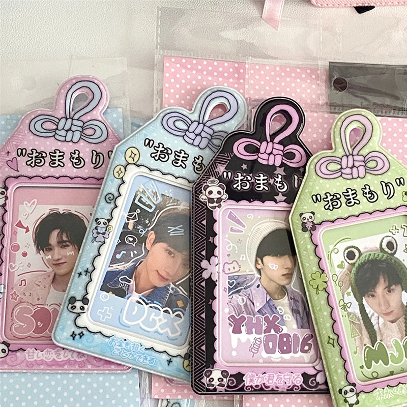 3 นิ้วการ์ตูน Idol Photo แขน Photocard ผู้ถือ PVC การ์ดป้องกันกระเป๋าจี้ INS กรอบรูป Kpop อุปกรณ์เสริม