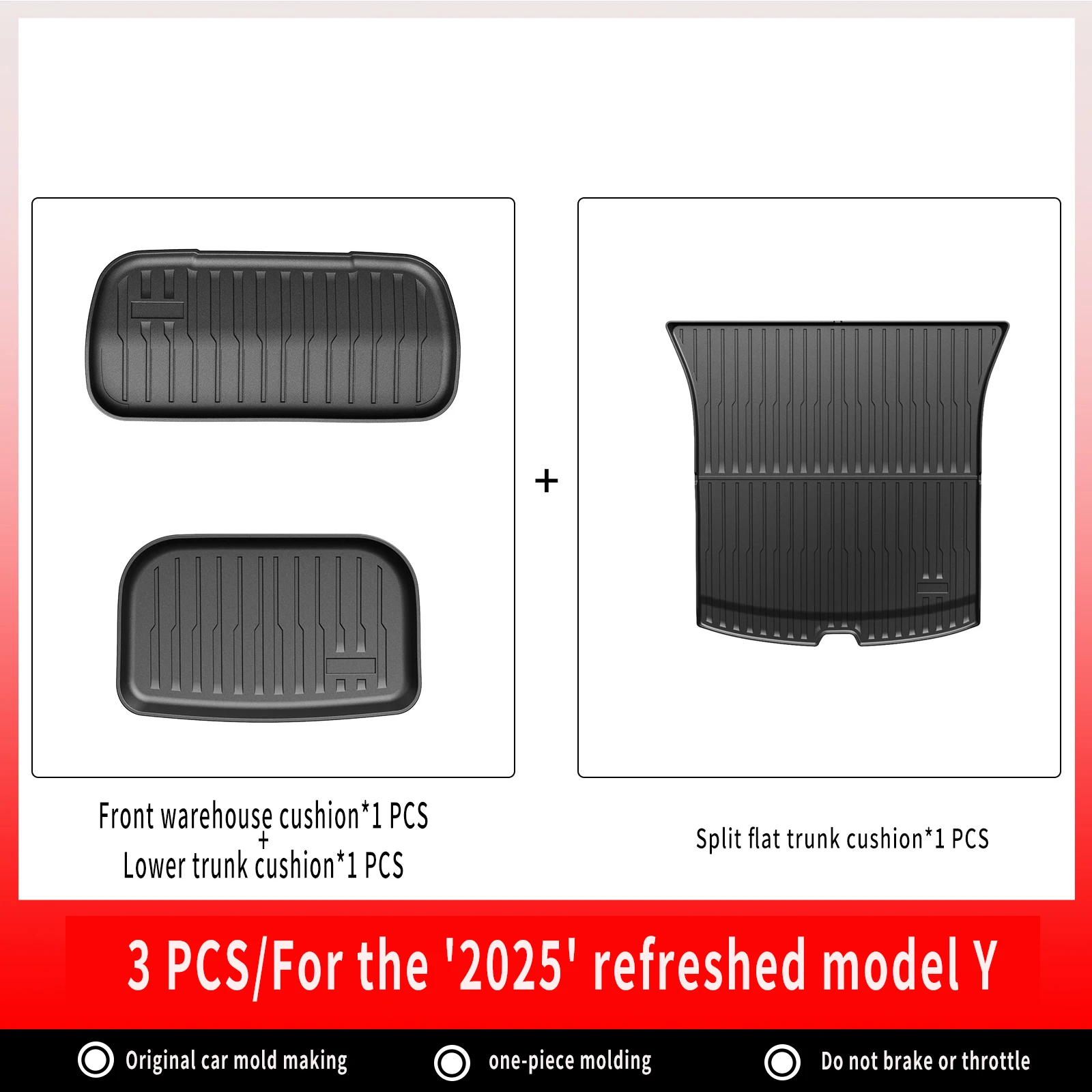 Voor nieuwe Tesla Model Y Launch 2025+ Juniper 2025+ TPE-vloermatten en ladingvoering, kofferbakmatten voor alle weersomstandigheden Vloervoering Rugleuningmatten